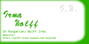 irma wolff business card